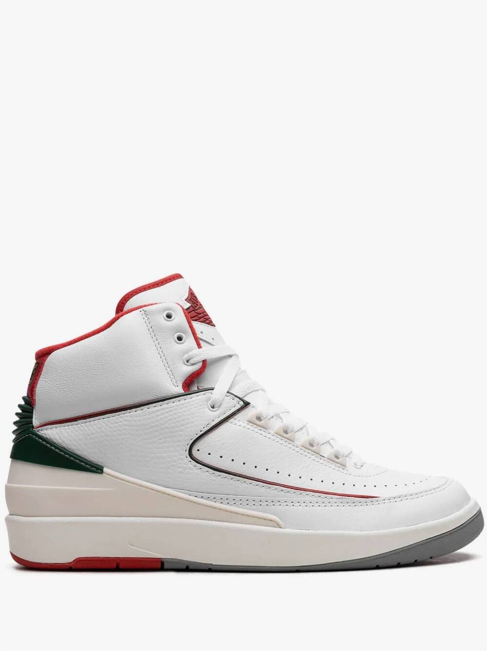 NEW JORDAN men's air jordan 2 retro sneaker in white/fire red-fir-sail